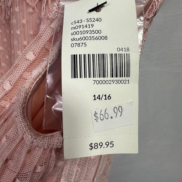 LANE BRYANT NWT size 14/16 pink Blush Embroidered Dot Mesh Swing Dress Beautiful - Picture 9 of 15